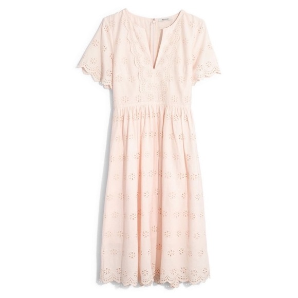 NWT Madewell Scalloped Eyelet Midi Dress - Picture 2 of 12
